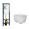 Throne Bathrooms Salina toiletset Compact met Wisa xs element, softclose toiletzitting en witte Argos bedieningsplaat SW48093