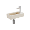 QeramiQ Fuente fonteinset – 37.5x18.5x9 cm – keramiek beige – kraangat rechts – kraan geborsteld RVS SW1232750