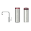 Quooker BE Flex Square Robinet d'eau bouillante - bec pivotant et extractible - PRO3 incl. réservoir Cube - Eau chaude / bouillante / pétillante / filtrée - chrome SW1419633