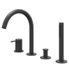 IVY Bond Combinaison pour bord de baignoire - 4 voies - mitigeur - bec orientable - douchette extractible - Noir mat PED SW1031150