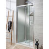 Simpsons Edge klapschuifdeur 76x195cm zilver profiel helder glas SW21383 Simpsons Edge klapschuifdeur 76x195cm zilver profiel helder glas SW21383