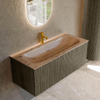 MONDIAZ KURVE-DLUX Meuble de salle de bains 110 cm couleur Shadow avec 1 tiroir et 0 porte. Lavabo BIG MEDIUM Central 1 trou de robinet Arena. SW1431440