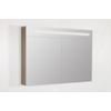 Saniclass Double Face Spiegelkast - 100x70x15cm - verlichting - geintegreerd - 2 links- rechtsdraaiende spiegeldeur - MFC - legno viola SW30723