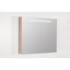 BRAUER Double Face Spiegelkast - 80x70x15cm - verlichting - geintegreerd - 2 links- rechtsdraaiende spiegeldeur - MFC - legno calore SW30766
