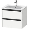 Duravit Ketho.2 Wastafelonderbouwkast - met 2 laden - 61x48x55cm - met grepen antraciet - wit mat SW772344