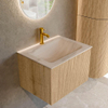 MONDIAZ KURVE-DLUX Meuble de salle de bains 60cm couleur Oak avec 1 tiroir et 0 porte. Lavabo CLOUD Central 1 trou de robinet Meli. SW1431578