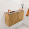 Mondiaz JOYA-DLUX 81.6cm toiletmeubel - ronding rechts kleur Oak - Wastafel FAYE positie Links 1 kraangat kleur Arena. SW1423887
