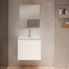 Adema Cadence Ensemble meuble de salle de bains - 60x55x40cm - peu profond - 2 portes - sans poignées - lavabo - 1 trou de robinet - céramique - avec miroir - blanc mat SW1475757