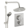 Crosswater MPRO Regendoucheset inbouw - 2 hendels - 20cm douchekop - handdouche - glijstang - wandarm - geborsteld RVS SW1472706
