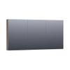 Saniclass Dual spiegelkast 140x70x15cm verlichting geintegreerd rechthoek 3 draaideuren Burned Bark MFC SW371720 Saniclass Dual spiegelkast 140x70x15cm verlichting geintegreerd rechthoek 3 draaideuren Burned Bark MFC SW371720