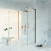 Fortifura Galeria Douchecabine - 60x120x200 - Profiel veiligheidsglas - antikalk - PVD - geborsteld koper SW1444087