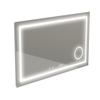 Thebalux miroir modèle I 120x75 aluminium bande lumineuse intégrée autour dans le miroir équipée de LED LED indirecte en partie inférieure Bluetooth commande tactile chauffage de miroir miroir grossissant éclairé et prise de courant SW716329