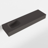 MONDIAZ LEX Opbouwwastafel 110x30x12cm 0 kraangaten wasbak links Solid Surface Dark grey mat SW476543 MONDIAZ LEX Opbouwwastafel 110x30x12cm 0 kraangaten wasbak links Solid Surface Dark grey mat SW476543