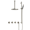 Hotbath Cobber IBS70 Regendoucheset - inbouw - 30cm plafondarm - 30cm ronde hoofddouche - staafhanddouche - glijstang - geborsteld nikkel (RVS) SW678004