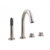 Wiesbaden Caral 4 gats badrandkraan thermostatisch afbouwset geborsteld staal SW68783 Wiesbaden Caral 4 gats badrandkraan thermostatisch afbouwset geborsteld staal SW68783