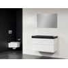 Saniclass New Future Black Spirit badmeubel 100cm 0 kraangaten hoogglans wit met spiegel SW68904 Saniclass New Future Black Spirit badmeubel 100cm 0 kraangaten hoogglans wit met spiegel SW68904