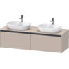 Duravit ketho meuble sous 2 lavabos avec plaque console et 2 tiroirs pour double lavabo 160x55x45.9cm avec poignées anthracite taupe super mat SW773115