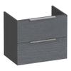 BRAUER Elevate meuble sous-lavabo peu profond 60 sans poignées rapportées 2 tiroirs à fermeture douce et 1 découpe pour siphon - Timber Grey SW1200266