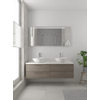 Bruynzeel Combo badmeubelset 150x45cm 2 wasbakken 4 lades met spiegel met softclose ceramic orlando eiken SW383590 Bruynzeel Combo badmeubelset 150x45cm 2 wasbakken 4 lades met spiegel met softclose ceramic orlando eiken SW383590