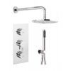 Crosswater Dial Doucheset met hoofddouche 22.5cm wandarm met 2 knoppen en omstel doucheslang en stick handdouche chroom SW31081 Crosswater Dial Doucheset met hoofddouche 22.5cm wandarm met 2 knoppen en omstel doucheslang en stick handdouche chroom SW31081