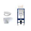 Adema Classico toiletset bestaande uit inbouwreservoir en toiletpot, basic toiletzitting en Delta 21 bedieningsplaat wit SW8442 Adema Classico toiletset bestaande uit inbouwreservoir en toiletpot, basic toiletzitting en Delta 21 bedieningsplaat wit SW8442