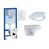 Adema Classic toiletset compleet met inbouwreservoir, zitting en bedieningsplaat wit SW10165
