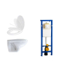 Adema Classic set de toilette avec un réservoir encastrable, lunette WC softclose et panneau de commande Argos blanc SW28178