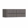 H&R Badmeubelen Juice Wastafelonderkast - 140x45x50cm - linkerhoek afgerond - 4 lades - geïntegreerde greep - Wenge SW1490616