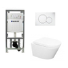 Praya Vesta toiletset Rimless 52cm inclusief UP320 toiletreservoir en softclose toiletzitting met bedieningsplaat wit SW69584 Praya Vesta toiletset Rimless 52cm inclusief UP320 toiletreservoir en softclose toiletzitting met bedieningsplaat wit SW69584