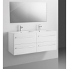 Adema Bella badmeubelset 119x45.5x50cm met overloop met spiegel wit SW20775 Adema Bella badmeubelset 119x45.5x50cm met overloop met spiegel wit SW20775