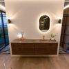 Mondiaz CIRO-DLUX Badkamermeubelset - 180x45x50cm - Solid surface wastafel Sombra - 1 wasbak Rechts - 1 kraangat - 4 lades - Dusk SW1533426