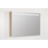BRAUER 2.0 Spiegelkast - 120x70x15cm - verlichting geintegreerd - 2 links- en rechtsdraaiende spiegeldeuren - MFC - legno calore SW30773