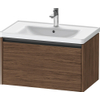 Duravit Ketho.2 Wastafelonderbouwkast - met 1 lade - 78.4x45.5x44cm - met greep antraciet - donker noten mat SW772874