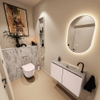 MONDIAZ TURE-DLUX Meuble toilette - 80cm - Rosee - EDEN - vasque Glace - position droite - 1 trou de robinet SW1103477