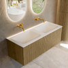 Mondiaz KURVE Ensemble meuble de salle de bains - 120x46x40cm - 1 tiroir - lavabo solid surface - double - sans trou de robinet - Dusk SW1414795