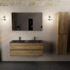 Mondiaz AIVY Ensemble de meuble - 120x45x50cm - 2 trous de robinet - 2 vasques Urban Solid surface - Gauche et droite - 2 tiroirs - avec miroir - Melamine Chai SW892212