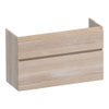 BRAUER Delight wastafelonderkast ondiep - 100x39x60cm - 2 softclose lades - greeploos - 1 sifon uitsparing - massief eiken - lamellen eiken wit SW523074