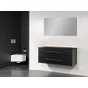 BRAUER Exclusive line Corestone 120 Meuble salle de bains 2 tiroirs et sans trou pour robinetterie avec miroir Black Wood SW21658