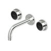 Zucchetti Savoy Mélangeur lavabo 2 boutons 3 trous encastrable avec mousseur bec 17.5cm chrome/noir SW70536 Zucchetti Savoy Mélangeur lavabo 2 boutons 3 trous encastrable avec mousseur bec 17.5cm chrome/noir SW70536