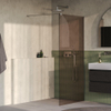BRAUER Oblivion Douche à l'italienne - 90x200cm - revêtement verre - verre bronze - Inox brossé PVD SW1417849
