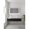 Bruynzeel Giro badmeubelset 49x150x46cm 2 wasbakken 2 lades met spiegel met softclose composite zwart eiken SW384357 Bruynzeel Giro badmeubelset 49x150x46cm 2 wasbakken 2 lades met spiegel met softclose composite zwart eiken SW384357