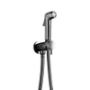 Hotbath Mate ensemble douchette pression avec flexible de douche 150cm et support et robinet d'arrêt nickel brossé SW74103