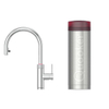 Quooker Flex Round kokendwaterkraan - draaibare & uittrekbare uitloop - PRO3 reservoir - Warm / kokend water - chroom SW75950