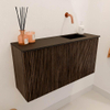 Mondiaz JOYA 80cm toiletmeubel - kleur Walnut - Wastafel FAYE positie Rechts Zonder kraangat kleur Urban. SW1421340