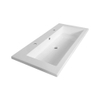 Adema Bella badmeubelset 99x45.5x55cm greeploos met spiegel met overloop hout SW224890 Adema Bella badmeubelset 99x45.5x55cm greeploos met spiegel met overloop hout SW224890