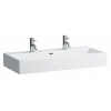 Laufen Living City lavabo 100x46x15.5cm 2 x 1 trou de robinet avec trop-plein céramique blanc 0081295