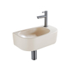 QeramiQ Fuente fonteinset – halfrond – 40x21.5x12 cm – keramiek beige – kraangat rechts – kraan gunmetal SW1232832