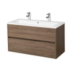 Adema Bella badmeubelset 99x45.5x55cm greeploos zonder spiegel met overloop hout SW74514 Adema Bella badmeubelset 99x45.5x55cm greeploos zonder spiegel met overloop hout SW74514
