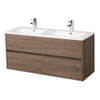 Adema Bella badmeubelset 119x45.5x55cm greeploos zonder spiegel met overloop hout SW74515 Adema Bella badmeubelset 119x45.5x55cm greeploos zonder spiegel met overloop hout SW74515