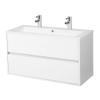 Adema Bella badmeubelset 99x45.5x55cm greeploos zonder spiegel met overloop wit SW74517 Adema Bella badmeubelset 99x45.5x55cm greeploos zonder spiegel met overloop wit SW74517